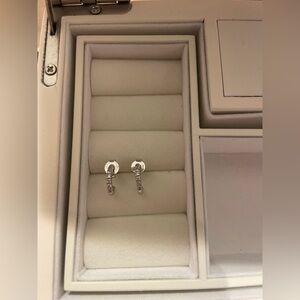 Aurate White Gold Diamond Huggies